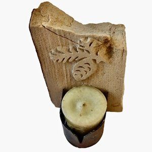 Natural Slate Stone Candle Holder from Colorado Quarry